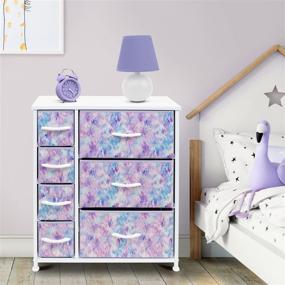 img 3 attached to 🗄️ Sorbus Dresser Organizer: Stylish and Functional Bedroom Storage Solution for Kids - Boys & Girls - 7 Drawers, Tie-Dye Blue/Pink/Purple