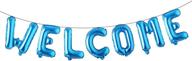 🎈 multicolor 16-inch welcome letter balloon banner foil balloons | party decorations for anniversaries and celebrations (blue - welcome) логотип