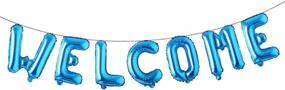 img 3 attached to 🎈 Multicolor 16-Inch Welcome Letter Balloon Banner Foil Balloons | Party Decorations for Anniversaries and Celebrations (Blue - Welcome)