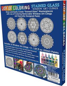 img 3 attached to 🎨 Zorbitz DIY Stained Glass Window Art Cling Kit - Joyful Coloring, 8 Clings & 5 Paint Colors Craft Kit