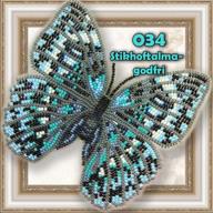 counted beaded cross stitch butterfly kit with plastic canvas embroidery - perle (034) - includes bead pattern, needlework, and glass beads kits logo