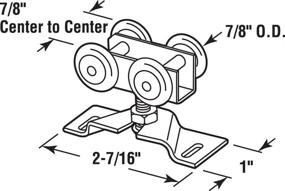 img 2 attached to 🚪 Prime-Line N 7449 Door Roller Assembly, 7/8 in. - Convex Plastic Tires, Steel Bracket & Ball Bearings (Pack of 2)