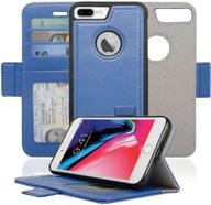 navor vajio series hot blue detachable magnetic wallet case with rfid protection and logo hole for iphone 8 plus logo