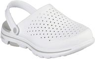 👞 skechers men's cali gear white mules & clogs: fashionable and comfortable footwear for men logo