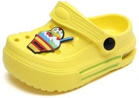 img 4 attached to Madctoc Cartoon Toddler Boys' Lightweight Breathable Clogs & Mules Slippers