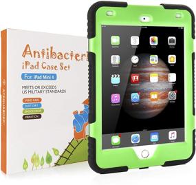 img 2 attached to 📱 ACEGUARDER iPad Mini 4 Case: Full Body Protective Premium Soft Silicone Cover with Adjustable Kickstand in BGreen - Ultimate Protection for Your Device