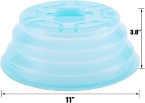 img 1 attached to 🍽️ Kichwit Collapsible Silicone Microwave Plate Cover - 11", Splash Guard, BPA-Free & Dishwasher-Safe