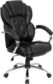 img 3 attached to 🪑 Executive Swivel Office Chair, High Back, Transitional Style, Black LeatherSoft, with Arms - Flash Furniture