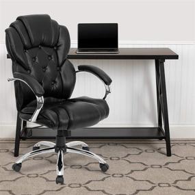 img 4 attached to 🪑 Executive Swivel Office Chair, High Back, Transitional Style, Black LeatherSoft, with Arms - Flash Furniture