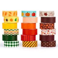 🍂 whaline 18 rolls fall washi tape 177ft autumn masking tape with pumpkin, leaves and fall-themed decorations for scrapbooking, journaling, diy crafts, gift wrapping - 0.6 inch width logo