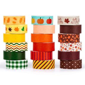 img 4 attached to 🍂 Whaline 18 Rolls Fall Washi Tape 177Ft Autumn Masking Tape with Pumpkin, Leaves and Fall-themed Decorations for Scrapbooking, Journaling, DIY Crafts, Gift Wrapping - 0.6 Inch Width