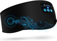 🎧 wireless bluetooth 5.0 music headband with built-in thin headphones - sleep headphones bluetooth headband for running, yoga, travel, side sleepers (black) logo