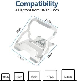 img 1 attached to 📚 Универсальная складная подставка для ноутбука: Регулируемый стол-ризер для MacBook, Dell, HP, Lenovo, ASUS - Портативный хромированный держатель для ноутбука Silver Chromebook 10-15.6