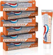 🪥 aquafresh extreme clean whitening toothpaste pack of 6 tubes - cavity protection, fluoride formula - 5.6 oz each logo