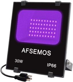 img 1 attached to 🎃 AFSEMOS 30W Black Light: Plug and Switch LED Floodlight for Glow Party, Halloween, Neon Glow, and Body Fluorescent Paint