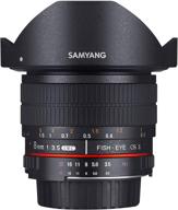 samyang syhd8m-c 8mm f/3.5 hd lens with detachable hood for canon logo