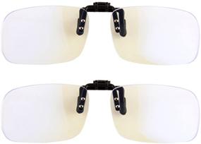 img 4 attached to 👓 Enhanced Computer Eye Protection: Clip-On Blue Light Filter Glass Clips for Anti-glare Relief - Unisex