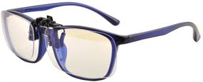 img 2 attached to 👓 Enhanced Computer Eye Protection: Clip-On Blue Light Filter Glass Clips for Anti-glare Relief - Unisex