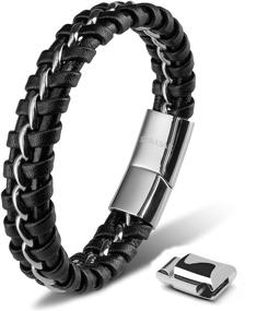 img 4 attached to Maximize Style with SERASAR's Joy Genuine Leather Bracelet for Men