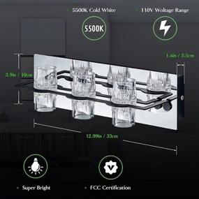 img 2 attached to 💡 Hantop LED светильники для туалетного столика 3-Lights: Стильное и водонепроницаемое освещение в ванной комнате для освежающего ванныного опыта