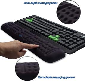 img 3 attached to 🖥️ BRILA Ergonomic Keyboard and Mouse Wrist Rest Support Cushion Pad Set - Soft Memory Foam Gel Padding & Non-Slip Palm/Hand/Wrist Pain Relief Rest Pad for Office Work, PC Gaming, Laptop