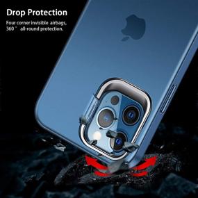 img 1 attached to iPhone 12/iPhone 12 Pro Translucent Matte Case with 📱 Metal Kickstand and Tempered Glass Screen Protector for Men and Women