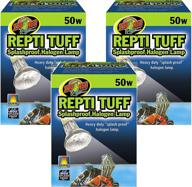 🐊 ultimate 3-pack of zoo med repti tuff splashproof halogen lamps - 50 watts for reptile enthusiasts! logo