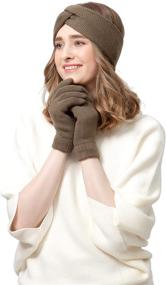 img 4 attached to Warm Winter Fleece Gloves Headband for Girls' Accessories and Cold Weather