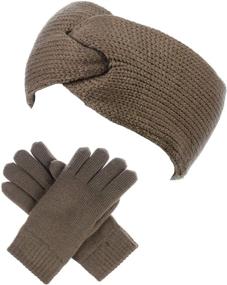 img 3 attached to Warm Winter Fleece Gloves Headband for Girls' Accessories and Cold Weather