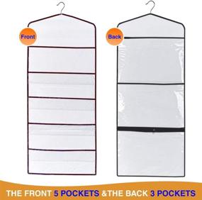 img 3 attached to 🎁 ProPik Hanging Double Sided Gift Bag Storage Organizer: Efficiently Organize Your Gift Wrap and Paper Goods with Multiple Pockets - 38 x 16 Inch PVC, Black