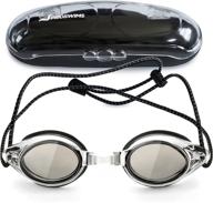 🏊 proswims anti-fog racing swimming goggles with adjustable strap & gray lens - includes hard case and bonus microfiber cleaning cloth logo