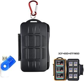 img 3 attached to LXH 15 Slots Anti-Shock Waterproof Hard Storage Memory Card Case Holder For SD Card/CF(Compact Flash) Cards/Micro SD Cards With Carabiner &Amp