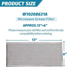 img 3 attached to 🔍 KONDUONE 2-Pack W10208631A Filter for Whirlpool Microwave Oven Grease Filter - 13x6", Replaces W10208631RP, AP5617368, PS3650910, Aluminum Mesh Microwave Range Hood Filter