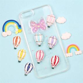 img 1 attached to 🌈 20 Pack Assorted Kawaii Rainbow Charms Clouds Lollipop Hot Balloon Cabochons: Ideal Resin Beads for Fairy Garden Accessories, Scrapbooking, Home Decor Supplies & More!