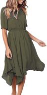 👗 alaster women’s chiffon short sleeve casual midi dress with asymmetrical hemline - ideal summer dress logo