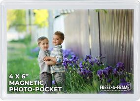 img 2 attached to 📸 Convenient and Versatile Freeze-A-Frame Magnetic Photo Pocket Picture Frames - 4 x 6 (8 Pack)