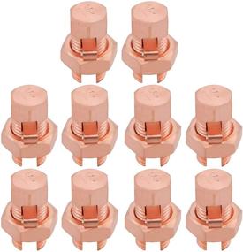 img 4 attached to 🔗 Kuejotty 10PCS Split Bolt Ground Wire Clamp-6AWG, Solid Copper Connector