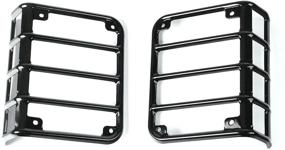 img 2 attached to 🚙 JeCar Rear Euro Tail Light Guard Protector for 2007-2017 Jeep Wrangler JK & Unlimited in Black