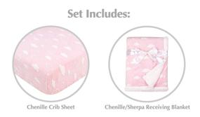 img 3 attached to Ultimate Comfort for Girls: American Baby Company Heavenly Soft Chenille/Sherpa Crib Sheet & Blanket Set - 3D Cloud Pink