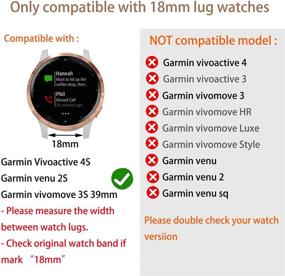 img 3 attached to 🌹 ViCRiOR 18mm Solid Stainless Steel Watchband+ Mesh Strap: Stylish Replacement Band for Garmin Vivoactive 4S 40mm / Venu 2s, Vivomove 3S - Rose Gold