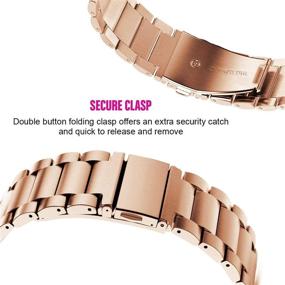 img 1 attached to 🌹 ViCRiOR 18mm Solid Stainless Steel Watchband+ Mesh Strap: Stylish Replacement Band for Garmin Vivoactive 4S 40mm / Venu 2s, Vivomove 3S - Rose Gold