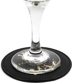 img 3 attached to 🍸 Juvale Black Leather Coasters: Stylish and Durable Drink Coasters