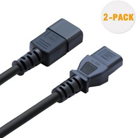 img 3 attached to 🔌 CableCreation [Pack of 2] 6ft 18AWG C14 to C13 PDU Style Computer Power Extension Cable, 1.8M, Black - Enhanced SEO