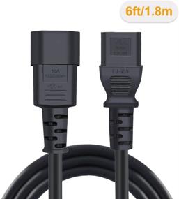 img 2 attached to 🔌 CableCreation [Pack of 2] 6ft 18AWG C14 to C13 PDU Style Computer Power Extension Cable, 1.8M, Black - Enhanced SEO