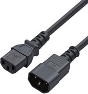 🔌 cablecreation [pack of 2] 6ft 18awg c14 to c13 pdu style computer power extension cable, 1.8m, black - enhanced seo logo