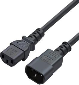 img 4 attached to 🔌 CableCreation [Pack of 2] 6ft 18AWG C14 to C13 PDU Style Computer Power Extension Cable, 1.8M, Black - Enhanced SEO