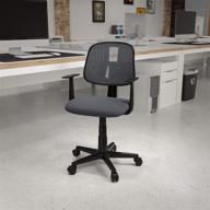 enhance your office comfort with the flash furniture flash fundamentals mid-back gray mesh swivel task office chair – pivot back and arms included! логотип