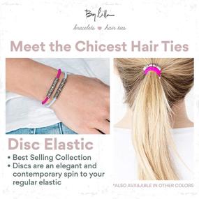 img 1 attached to 🌸 By Lilla Disc Elastic Hair Ties and Bracelets - Set of Two Hair Tie-Bracelets, Rose/Starfish/Gold - Women's Hair Accessories and No Crease Hair Ties