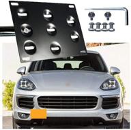 🚗 aluminum bumper tow license plate mount bracket for porsche cayenne 2011-2017 - xotic tech logo