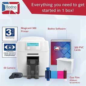 img 3 attached to 🖨️ Silver Edition Magicard 300 Dual Sided ID Card Printer Bundle with Bodno ID Software and Complete Supplies
